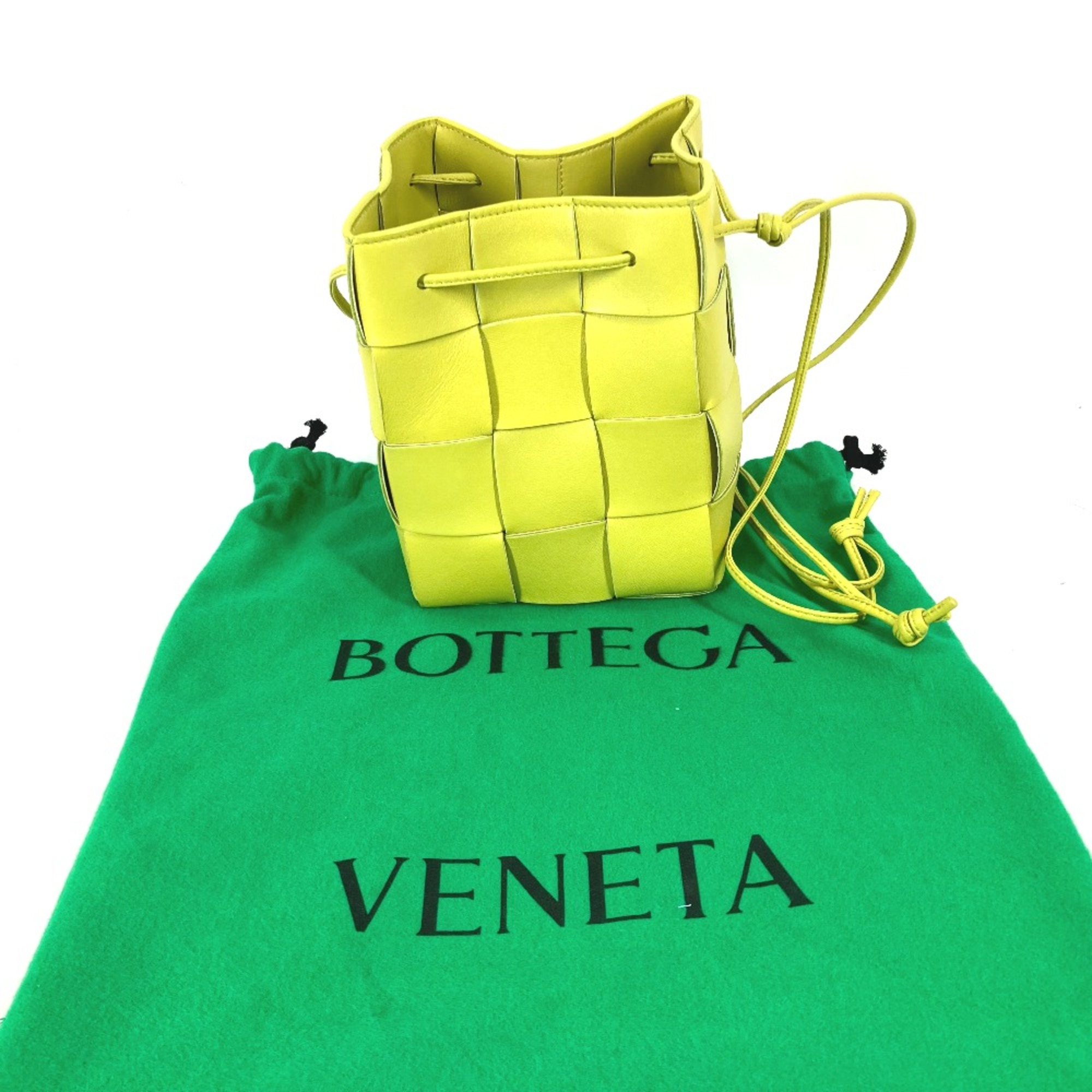 BOTTEGA VENETA 680218 Crossbody Bucket Pochette Shoulder Bag Kiwi Light green