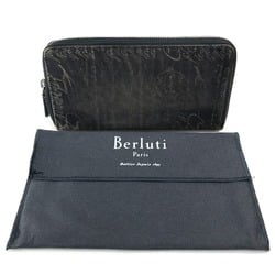 Berlutti Zip Around Venetian leather Long Wallet Brown Dark brown