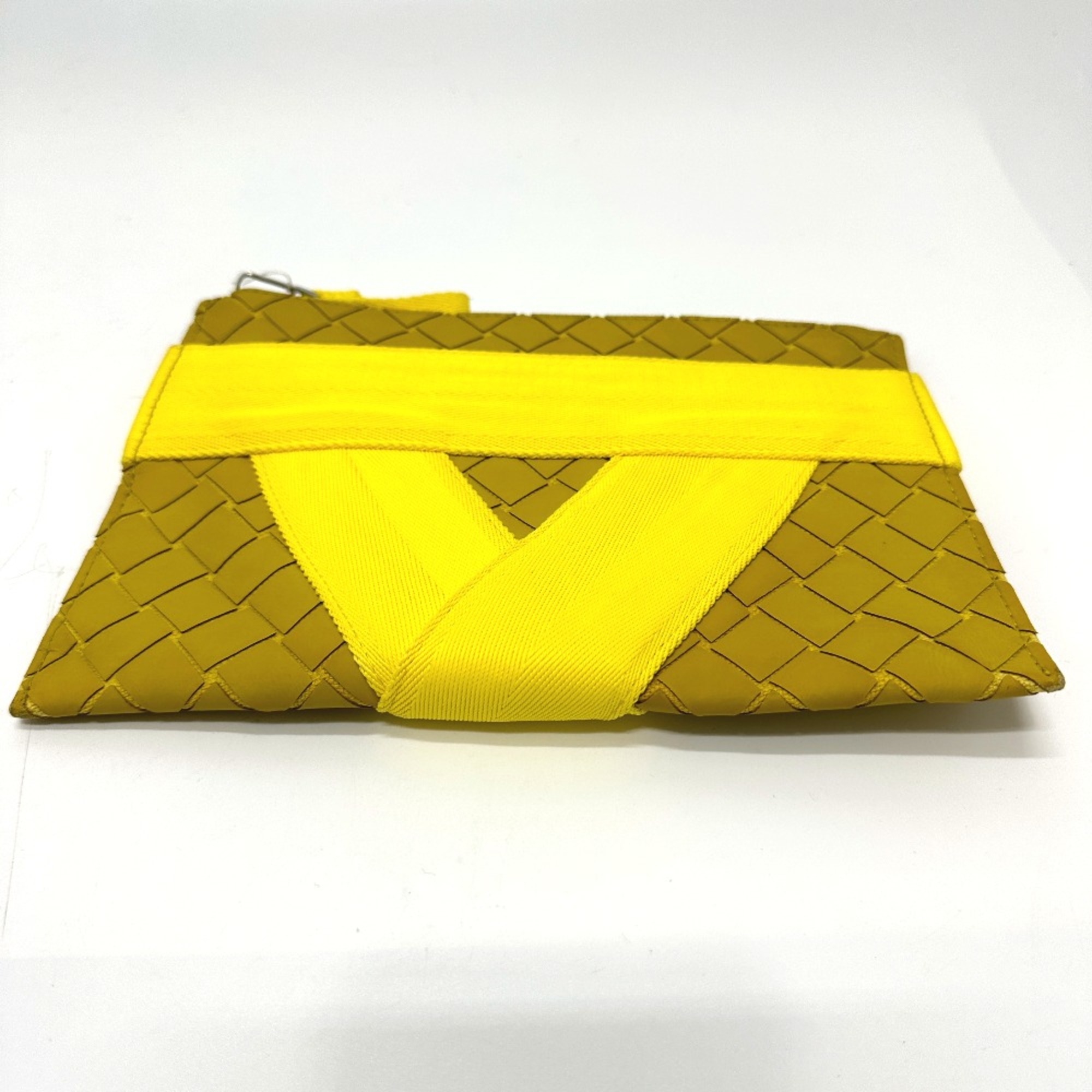 BOTTEGA VENETA Pouch V logo bag Clutch bag yellow