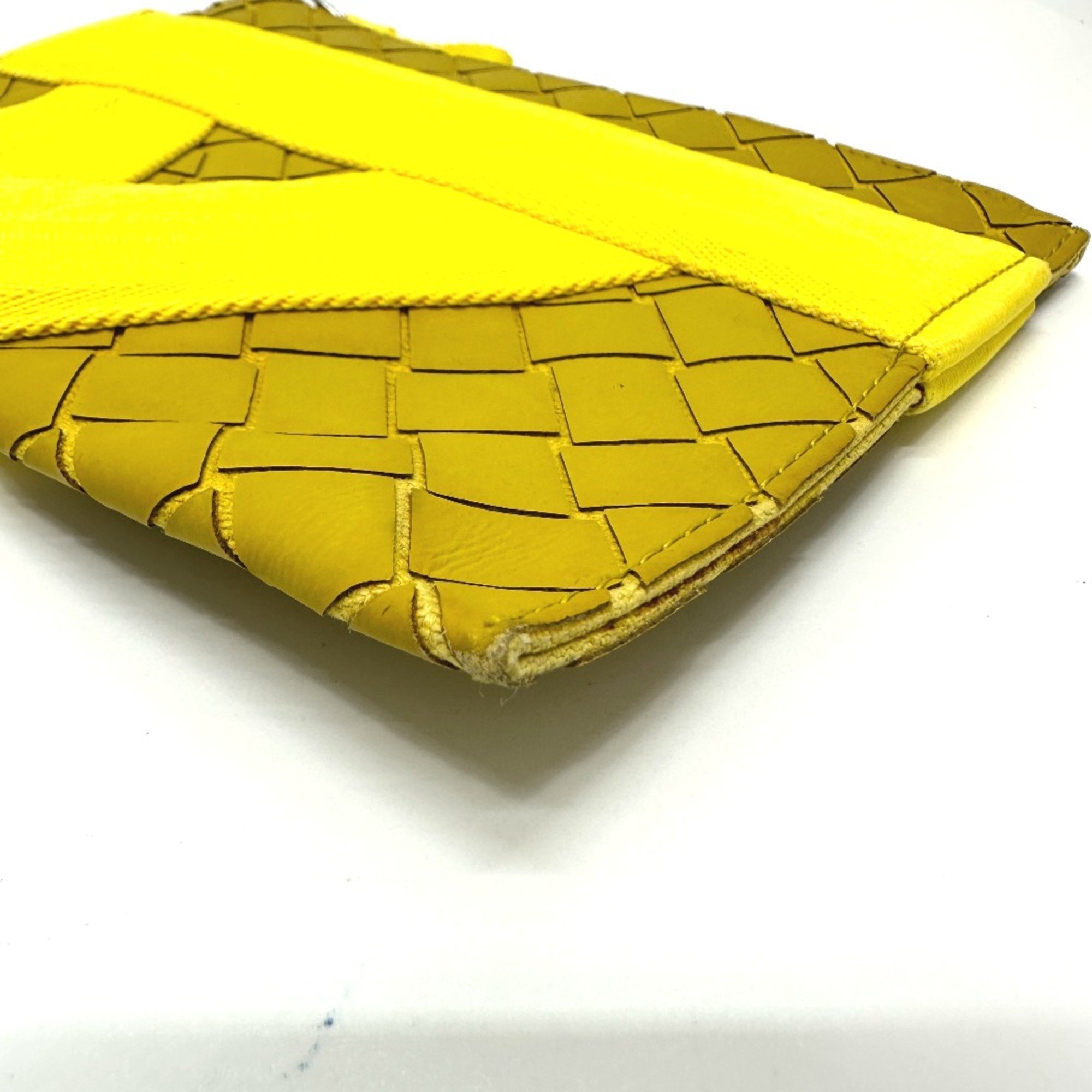 BOTTEGA VENETA Pouch V logo bag Clutch bag yellow