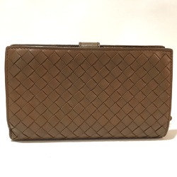 BOTTEGA VENETA 114074 Intrecciato Men's Women's Long Wallet caramel brown