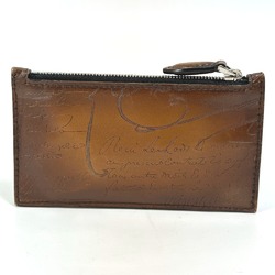 Berlutti Cali Graffiti With key ring Card Case Brown