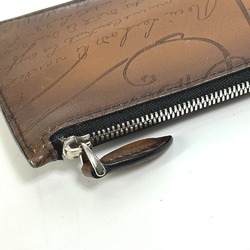 Berlutti Cali Graffiti With key ring Card Case Brown