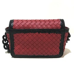 BOTTEGA VENETA 339270 Intrecciato Bag Shoulder Bag Red x Black