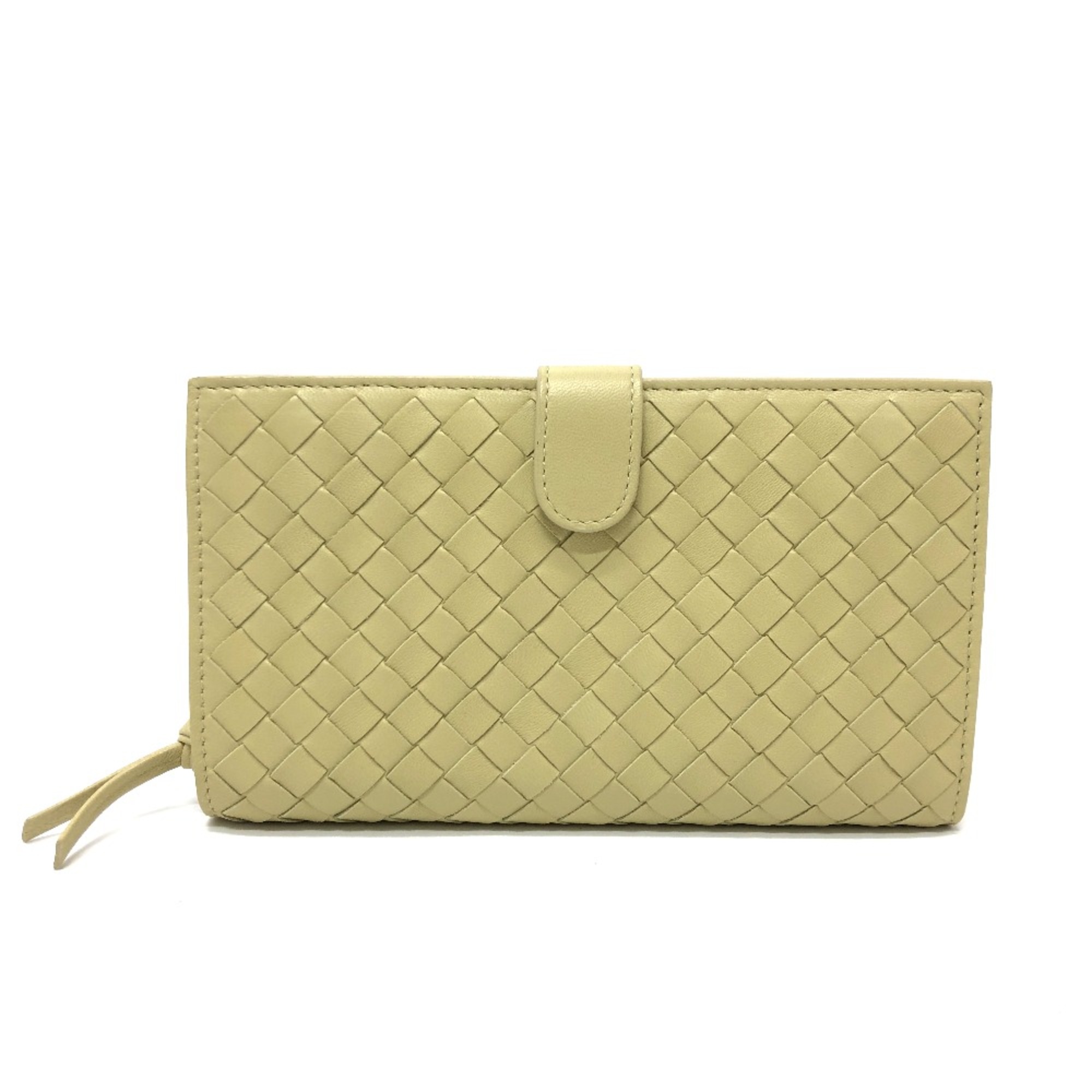 BOTTEGA VENETA 114074 Intrecciato Long Wallet Folded wallet Yellow Based