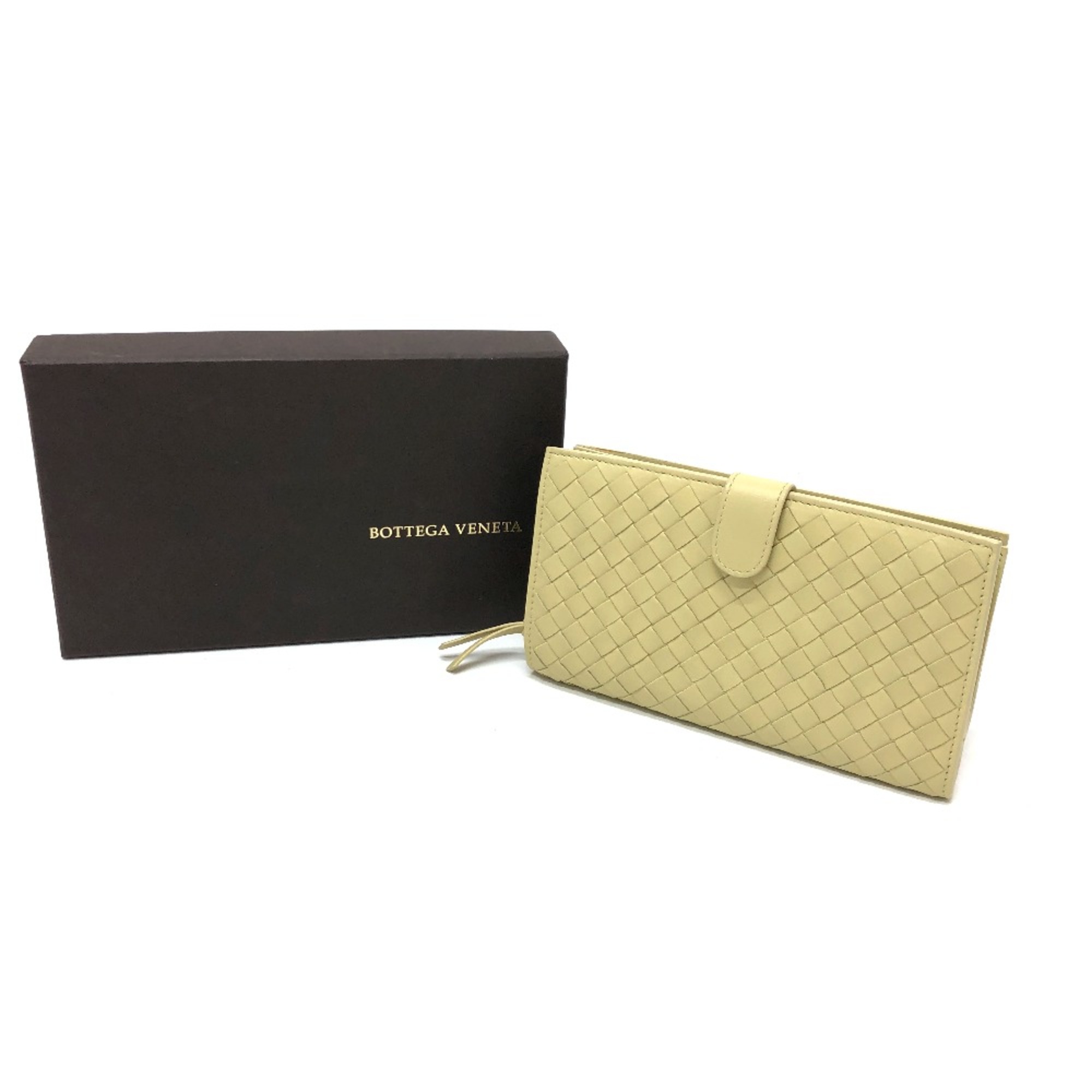 BOTTEGA VENETA 114074 Intrecciato Long Wallet Folded wallet Yellow Based