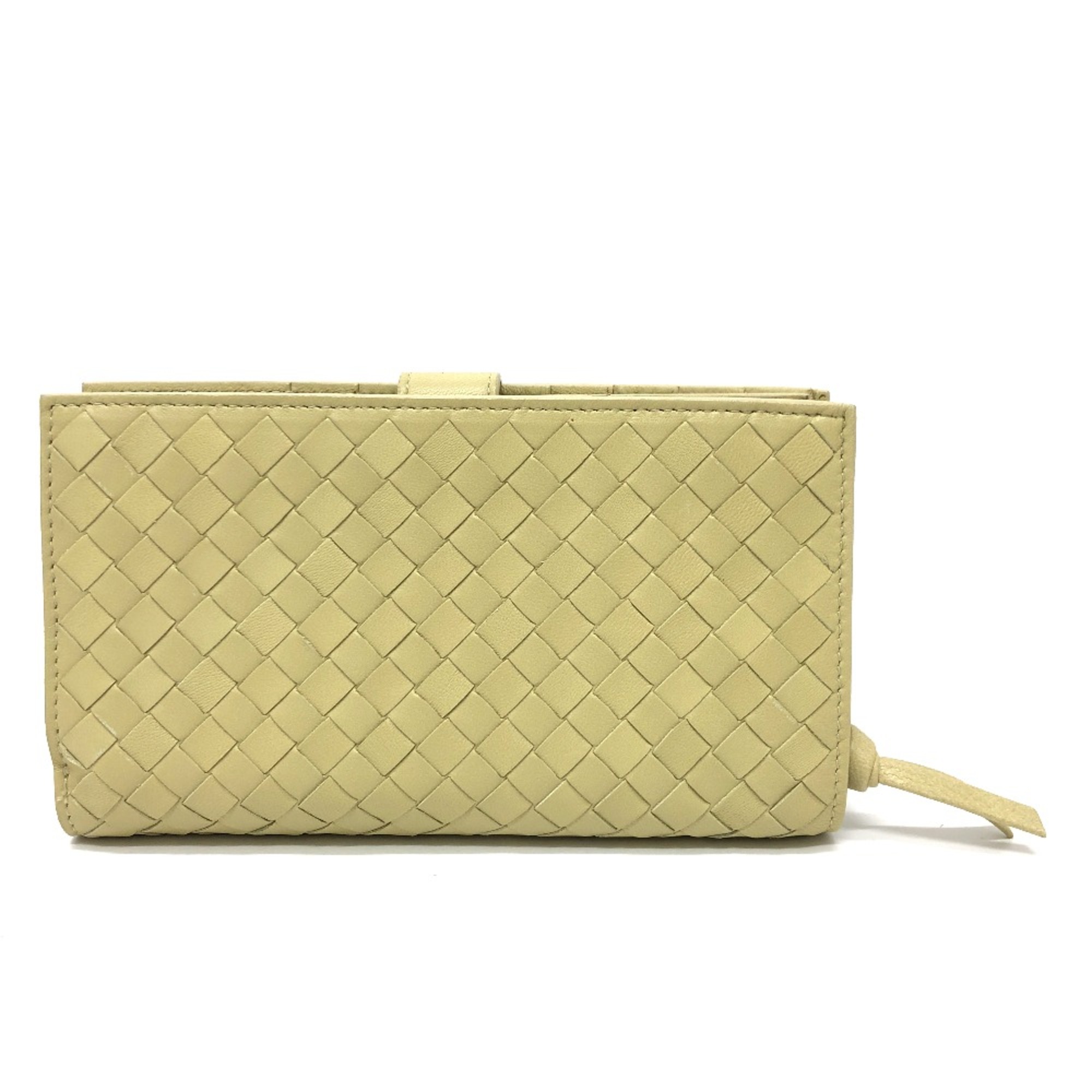 BOTTEGA VENETA 114074 Intrecciato Long Wallet Folded wallet Yellow Based