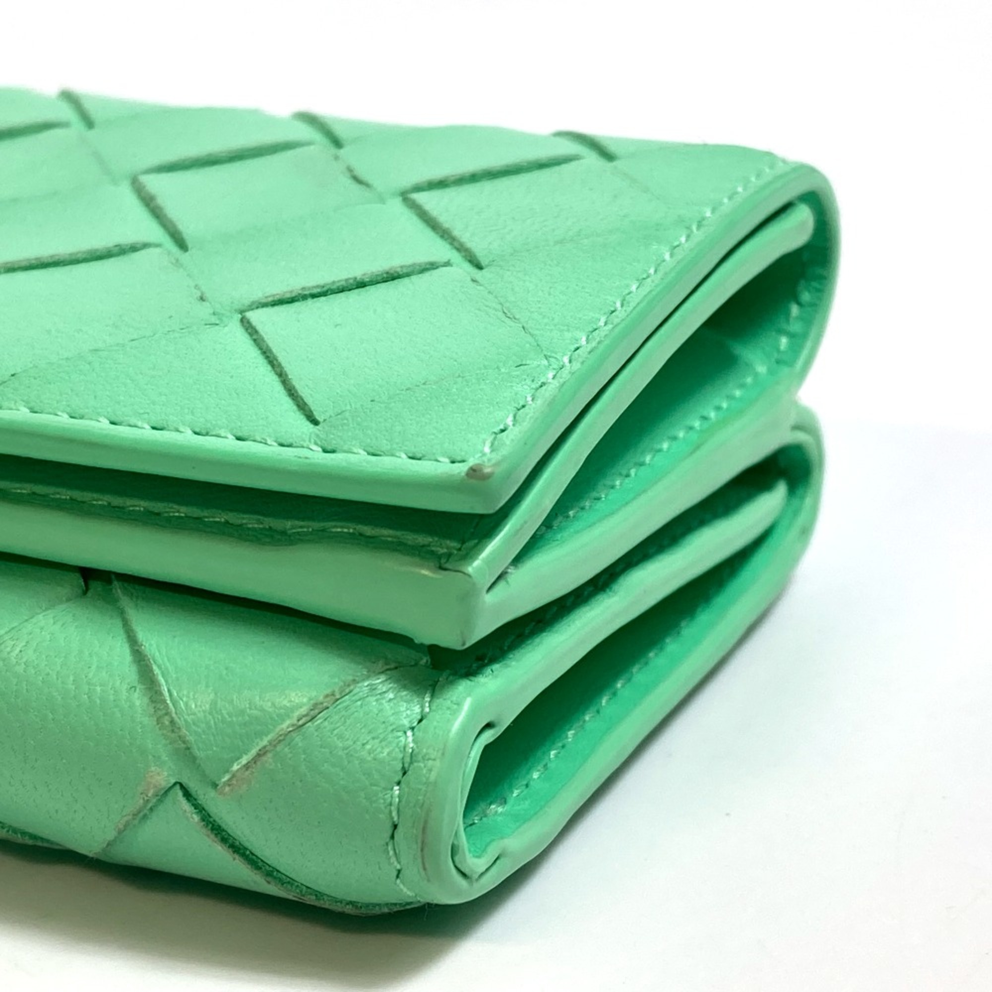 BOTTEGA VENETA 667036 Intrecciato Tri-fold wallet Trifold wallet GreenBased