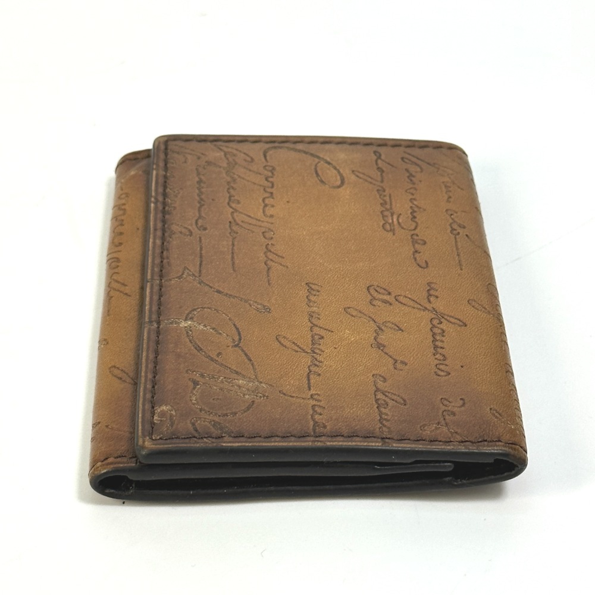 Berlutti Cali Graffiti name card holder Card Case Brown