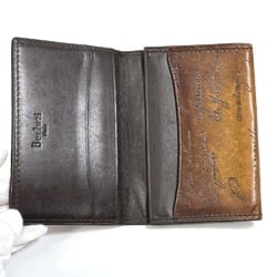 Berlutti Cali Graffiti name card holder Card Case Brown