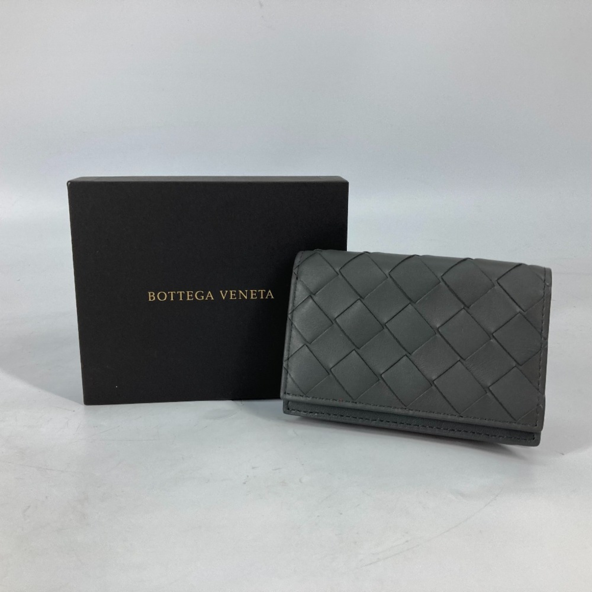 BOTTEGA VENETA 605720 Bifold Pass Case Card Case Card Case gray