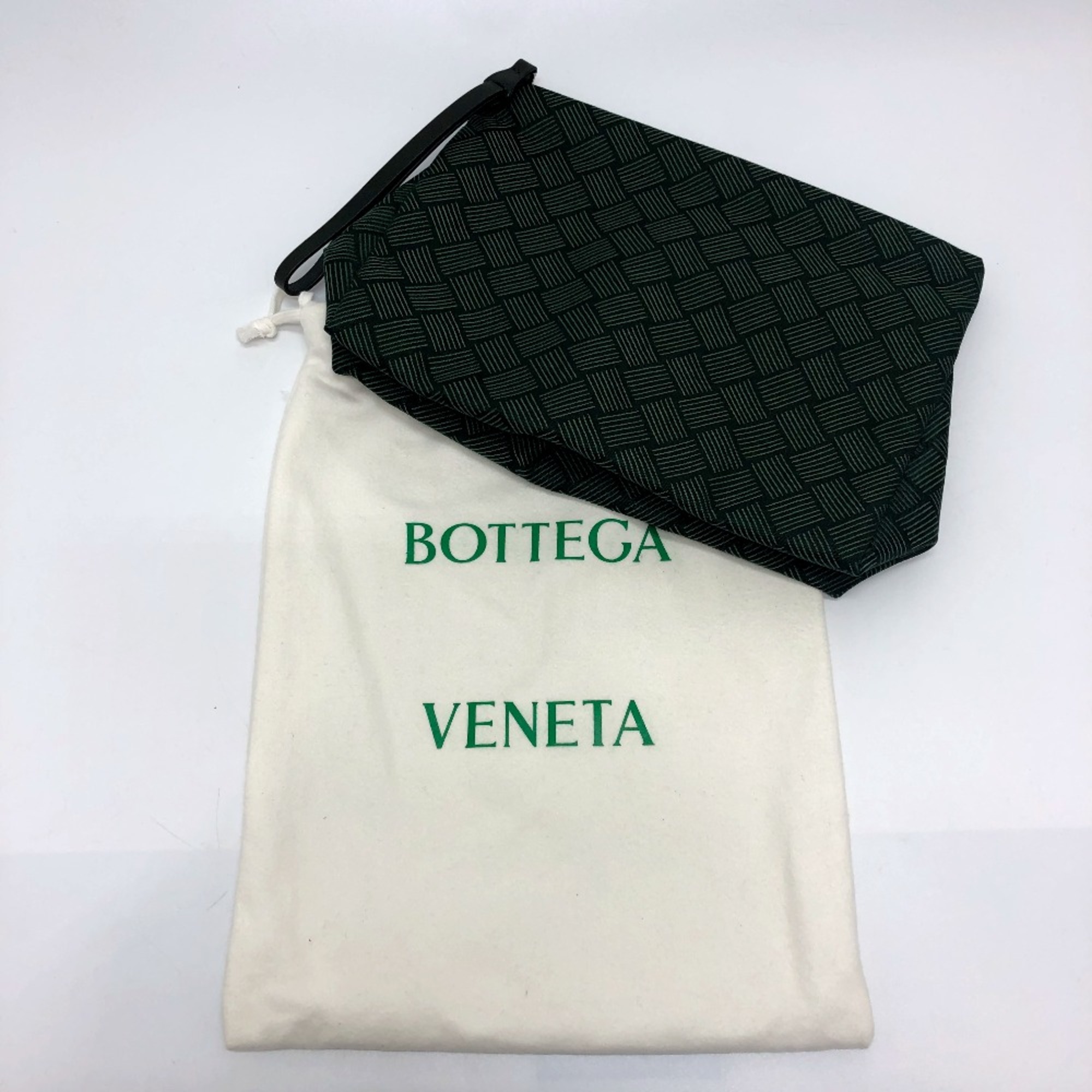 BOTTEGA VENETA Total pattern Intrecciato Bag Cluch Bag Clutch bag Green SilverHardware