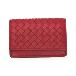 BOTTEGA VENETA S01516927L Intrecciato name card holder Card Case Red