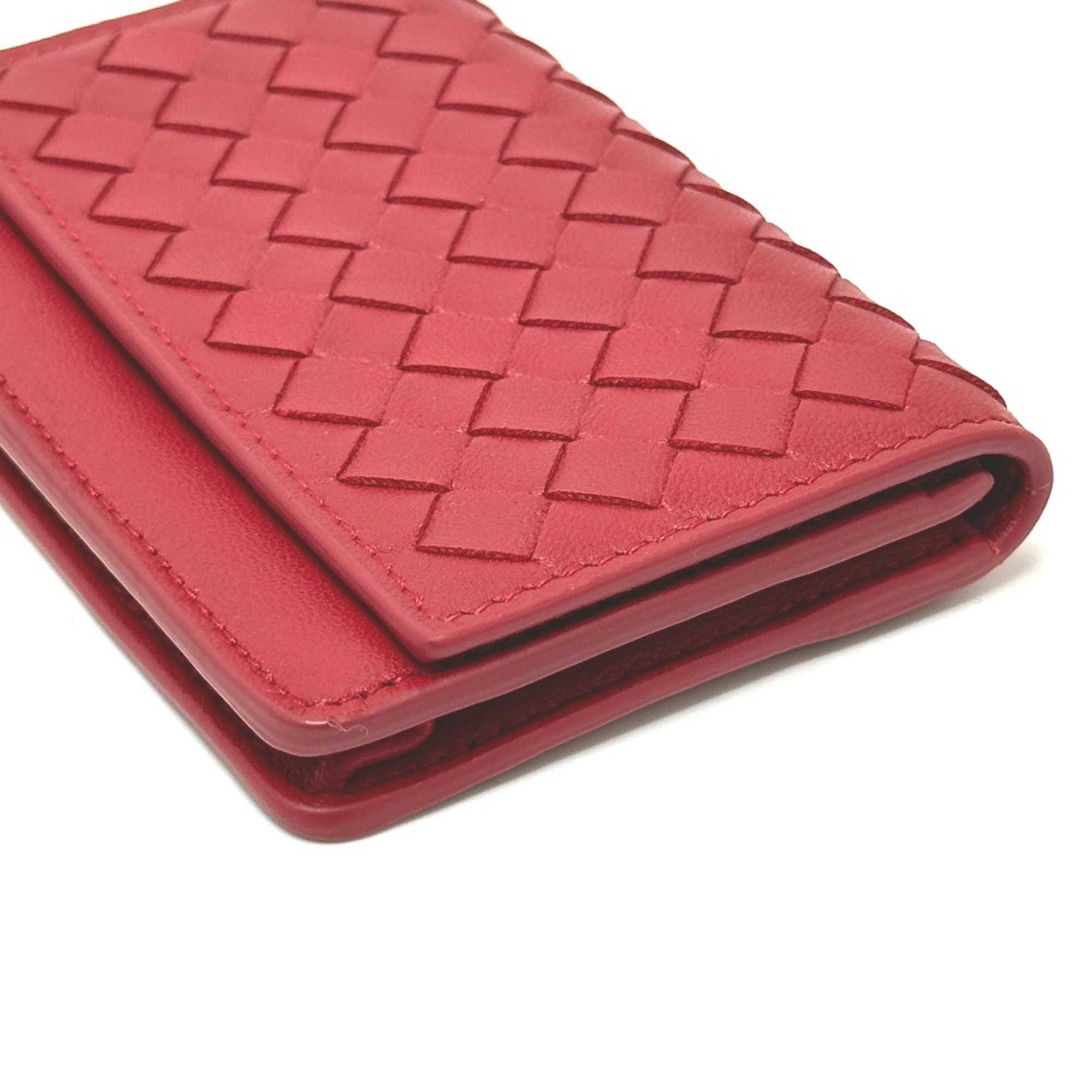 BOTTEGA VENETA S01516927L Intrecciato name card holder Card Case Red