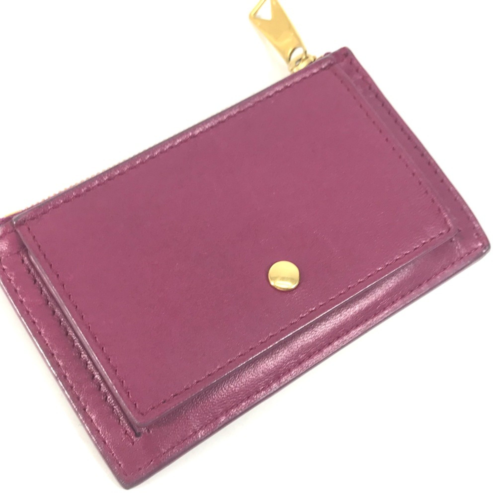 BOTTEGA VENETA Fragment case Wallet Coin Compartment Compact Wallet coin purse purple