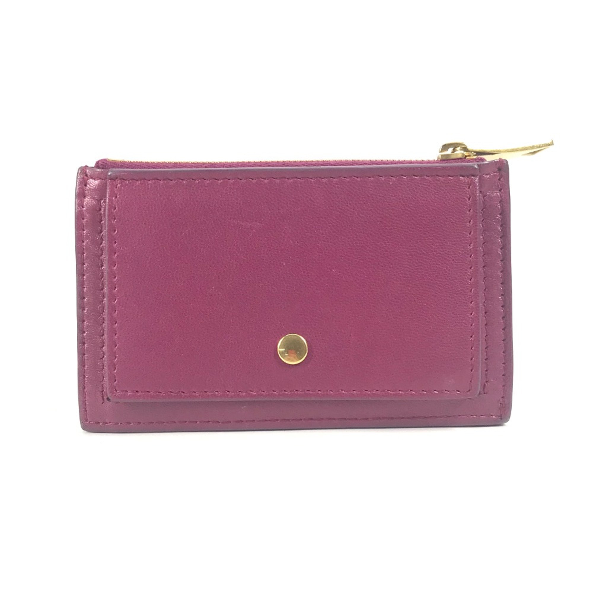 BOTTEGA VENETA Fragment case Wallet Coin Compartment Compact Wallet coin purse purple