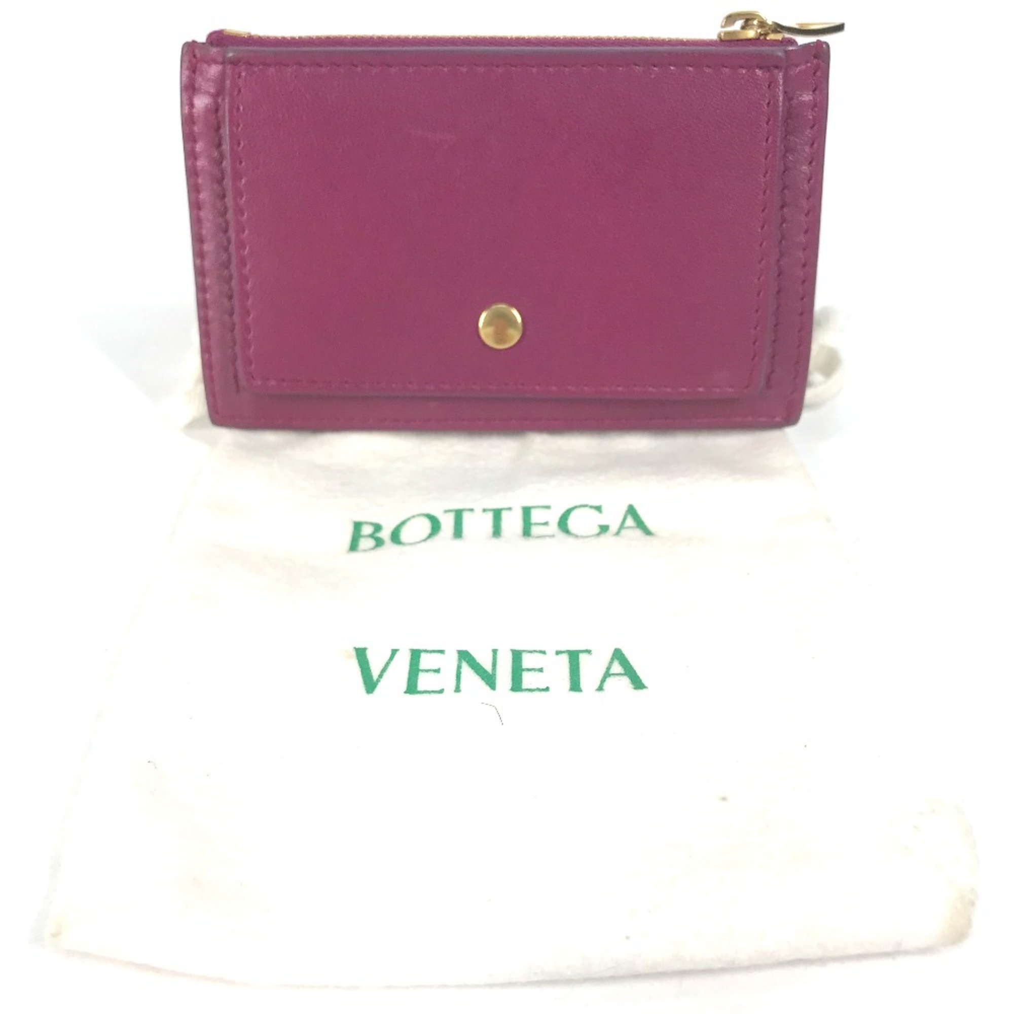 BOTTEGA VENETA Fragment case Wallet Coin Compartment Compact Wallet coin purse purple