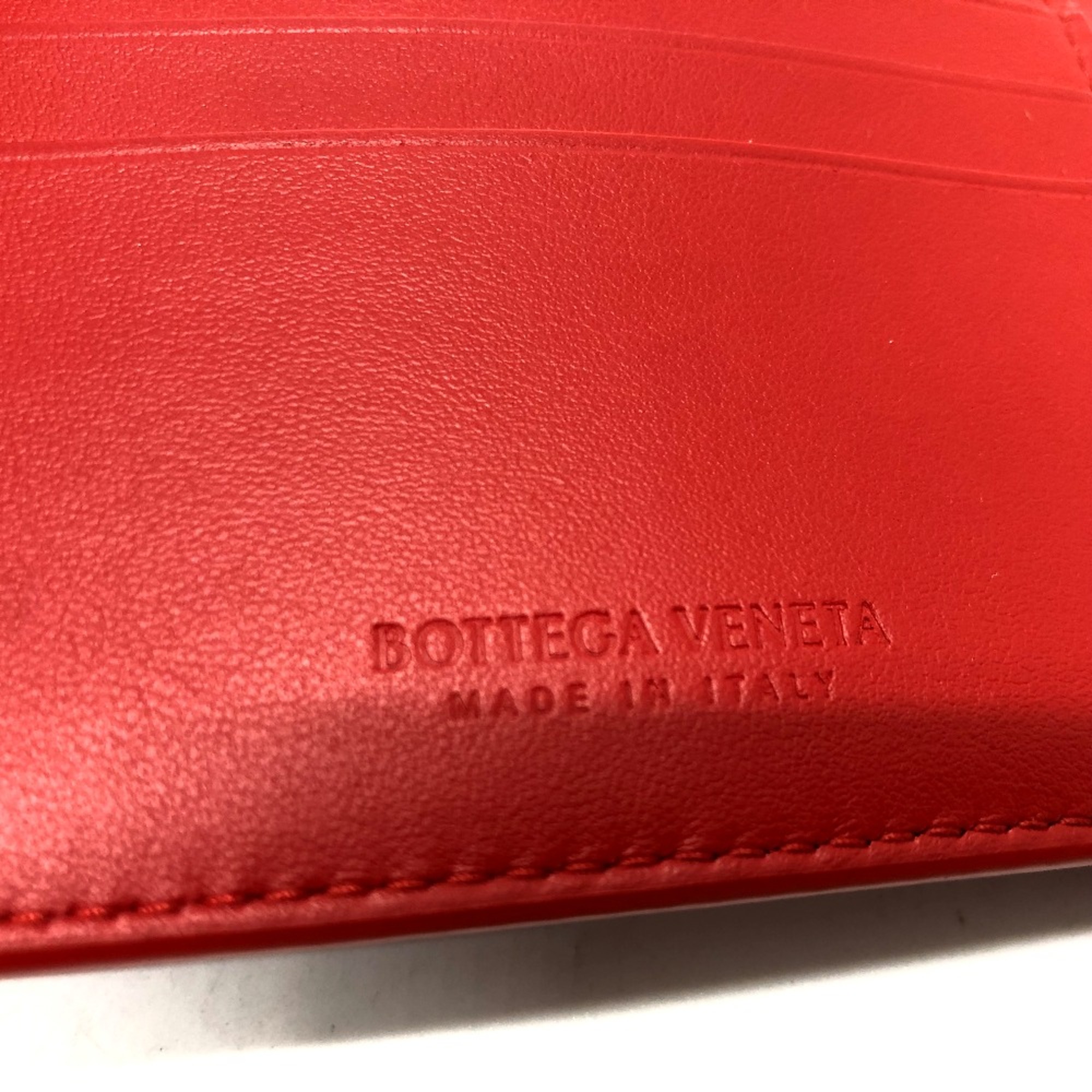 BOTTEGA VENETA Intrecciato Bifold Folded wallet Red