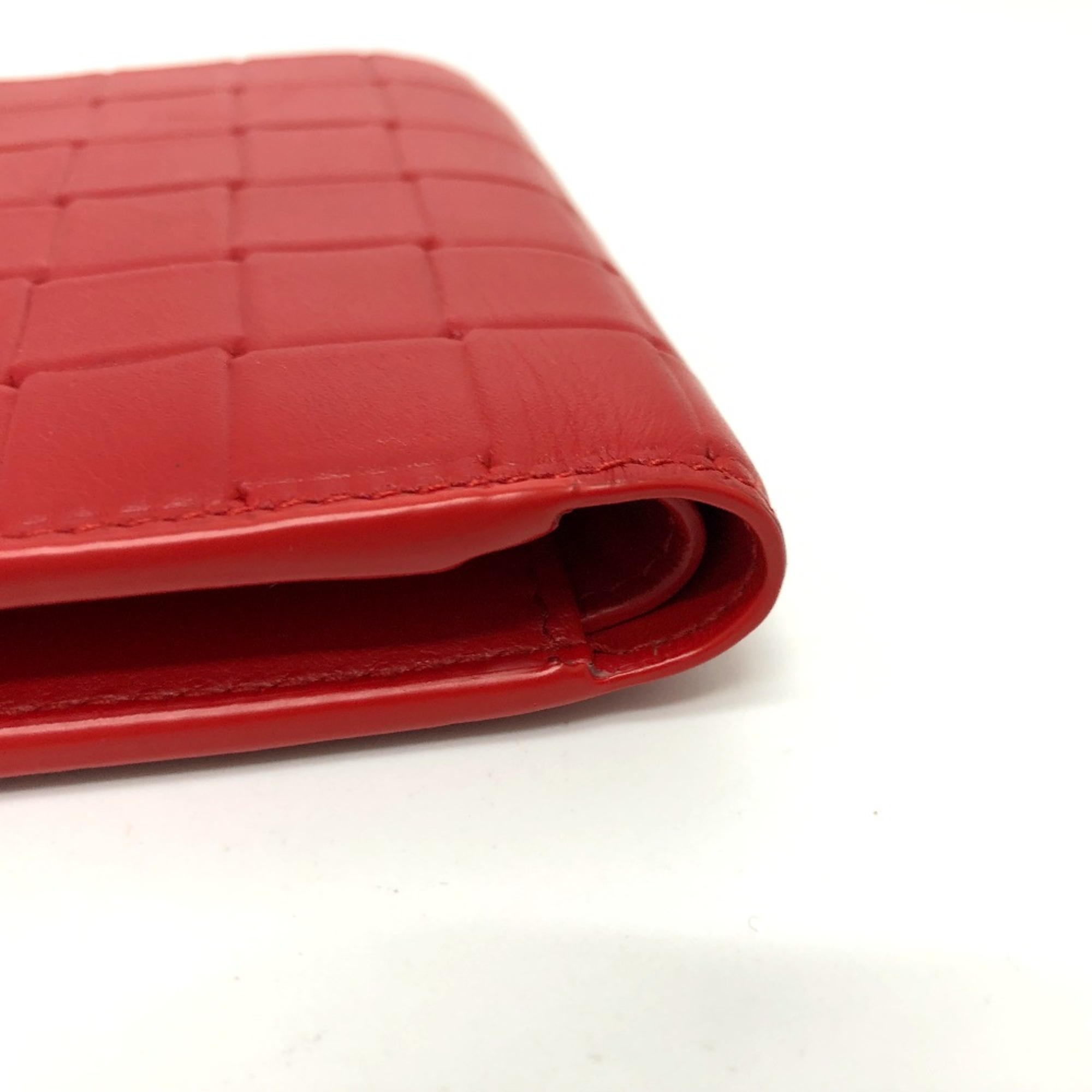 BOTTEGA VENETA Intrecciato Bifold Folded wallet Red