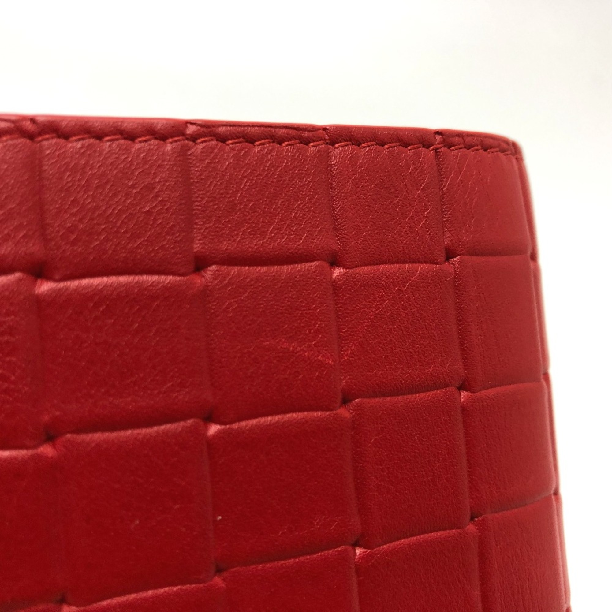 BOTTEGA VENETA Intrecciato Bifold Folded wallet Red