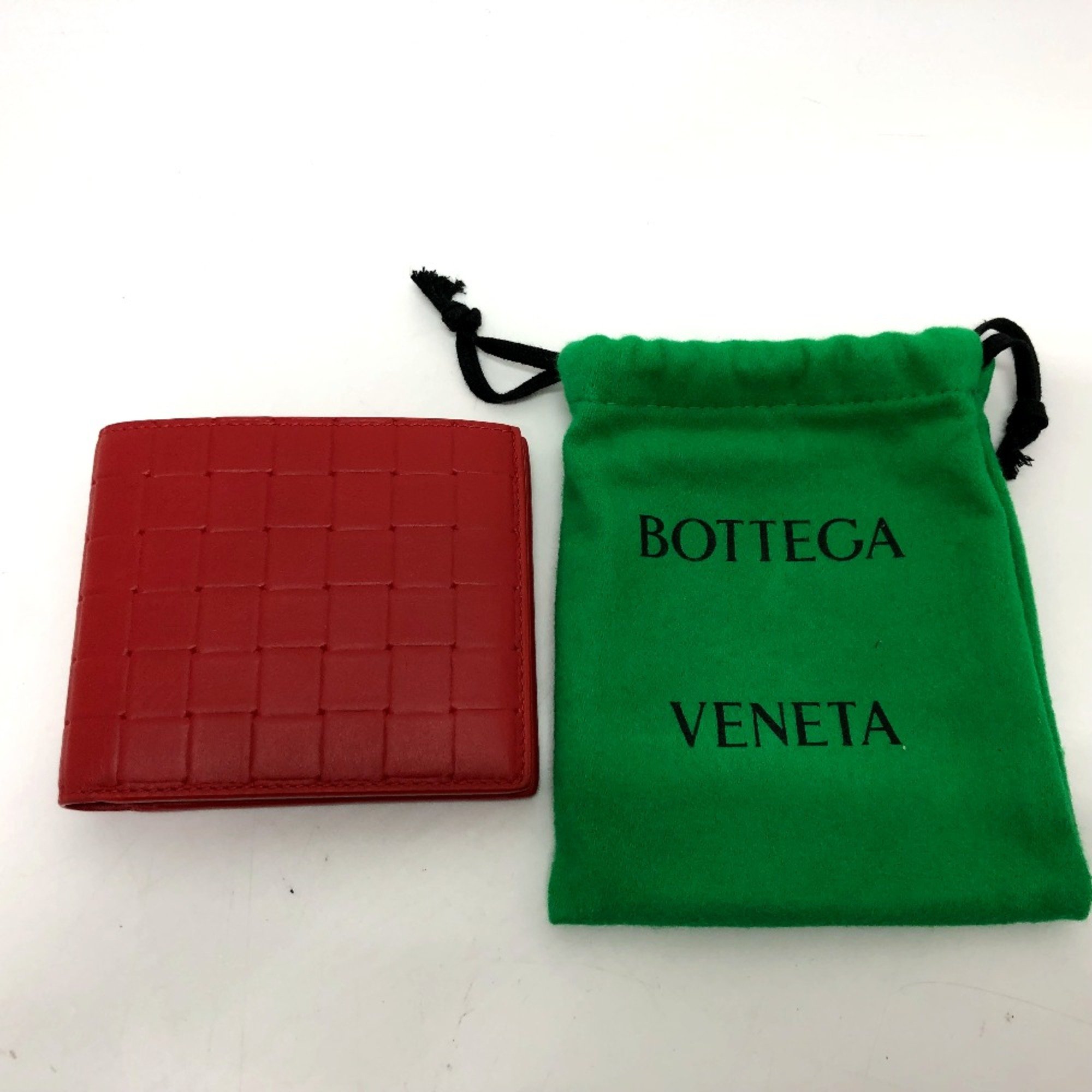 BOTTEGA VENETA Intrecciato Bifold Folded wallet Red