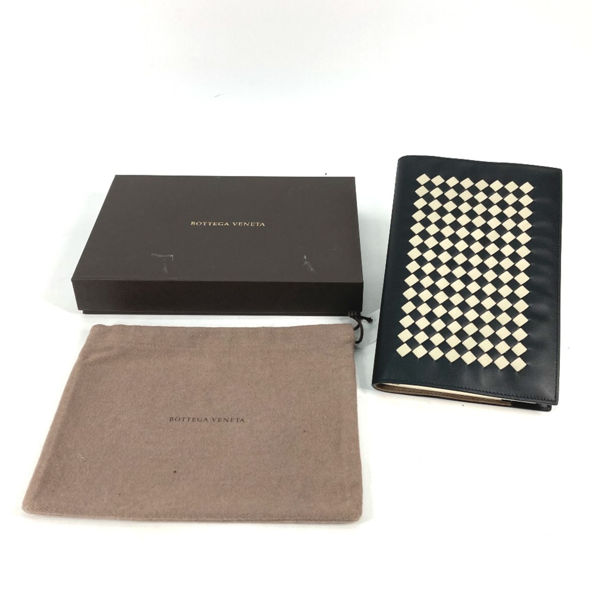 BOTTEGA VENETA Memo pad Stationery book cover Note cover Black White