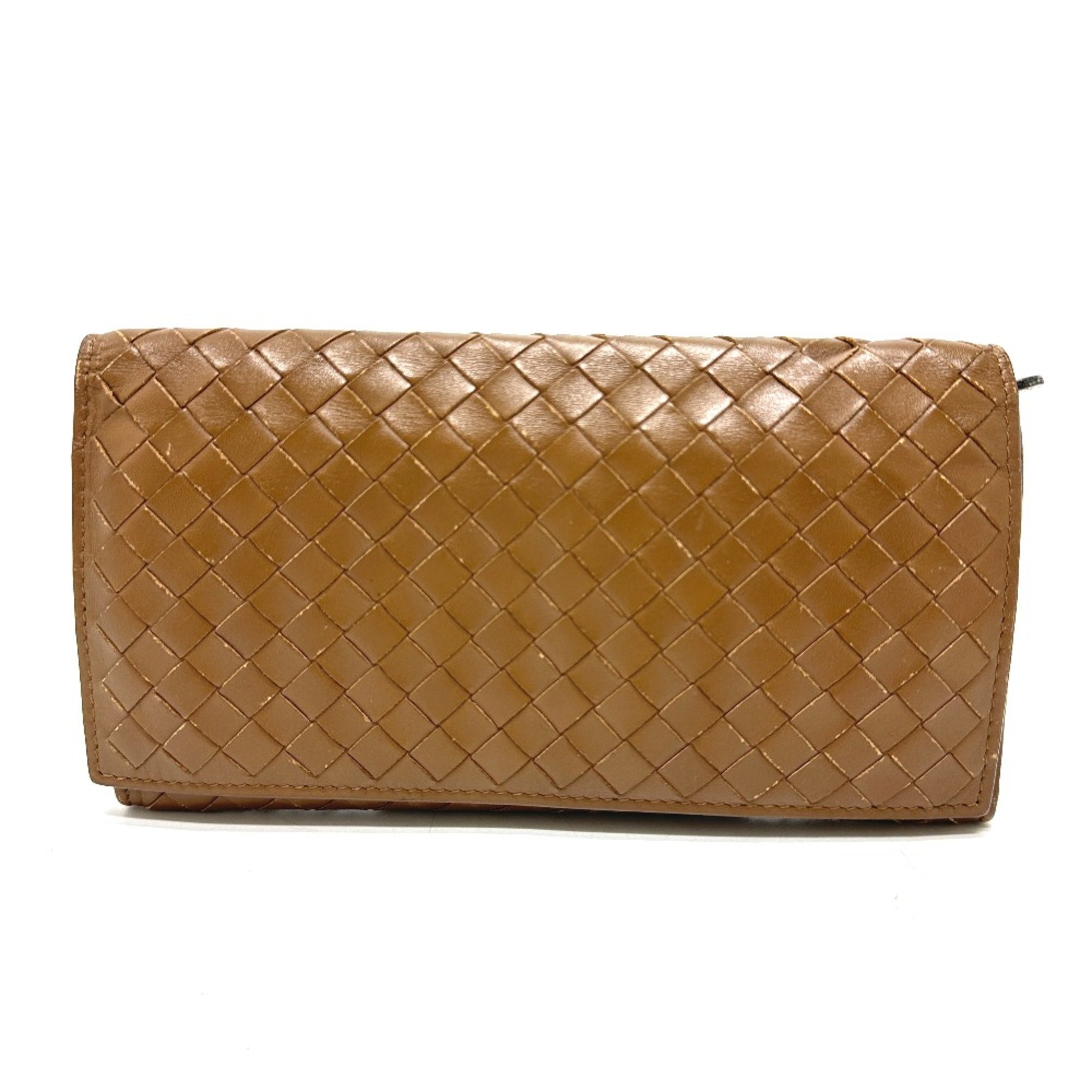 BOTTEGA VENETA B05077374I Intrecciato Folded wallet Brown