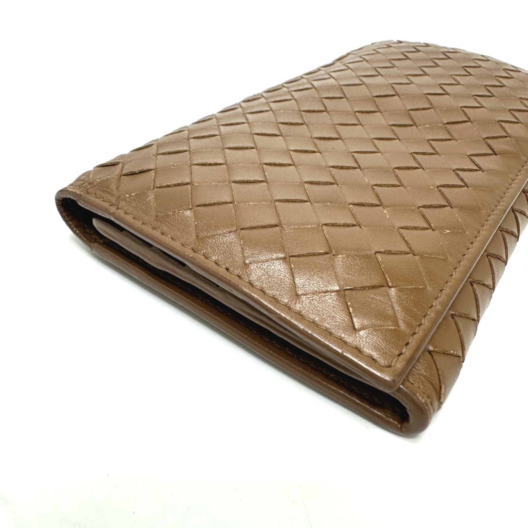 BOTTEGA VENETA B05077374I Intrecciato Folded wallet Brown