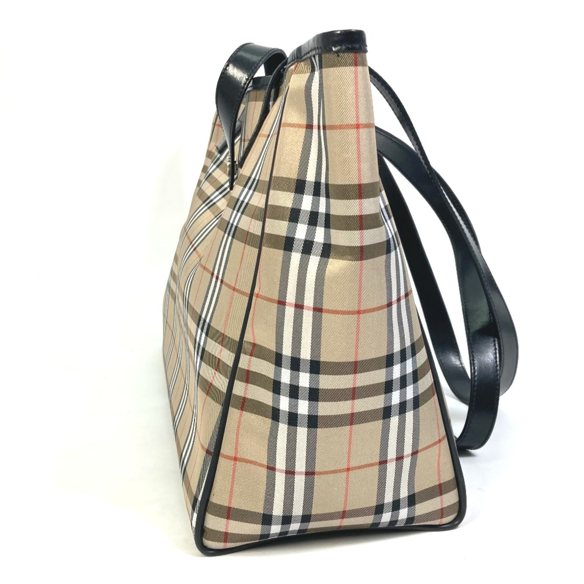 Burberry check Bag Tote Bag shawl Shoulder Bag Beige Black