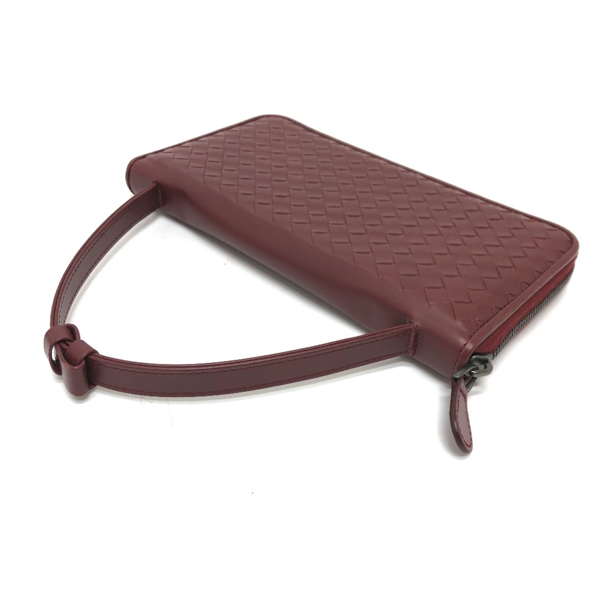 BOTTEGA VENETA Travel Case Hand Bag Long Wallet wine-red