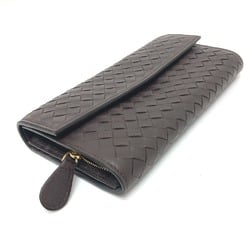 BOTTEGA VENETA 150509 Intrecciato flap Long Wallet Brown