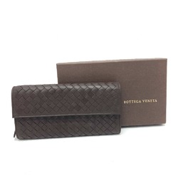 BOTTEGA VENETA 150509 Intrecciato flap Long Wallet Brown