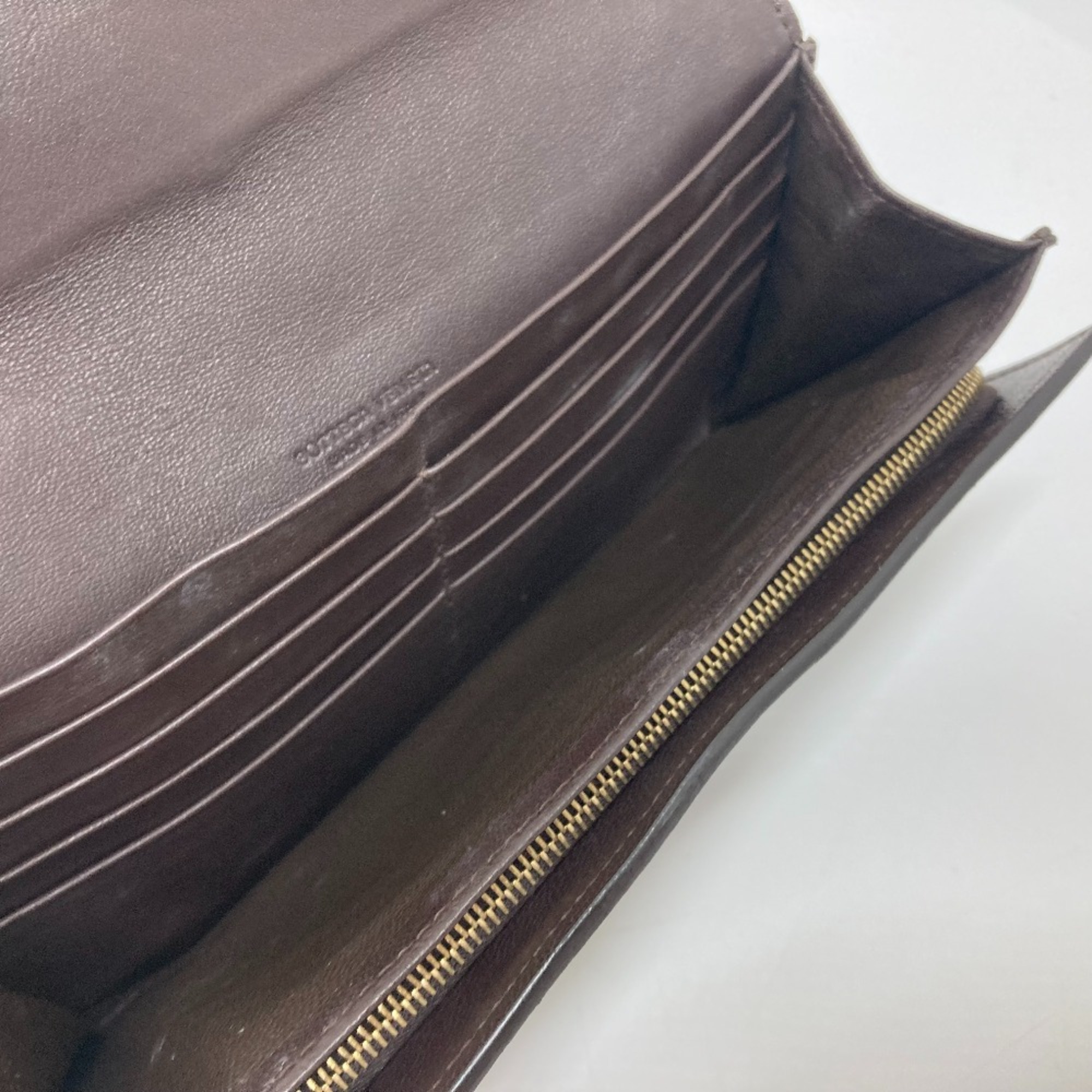 BOTTEGA VENETA 150509 Intrecciato flap Long Wallet Brown