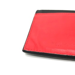 BOTTEGA VENETA Intrecciato Card Holder Wallet Card Case Red/SilverHardware