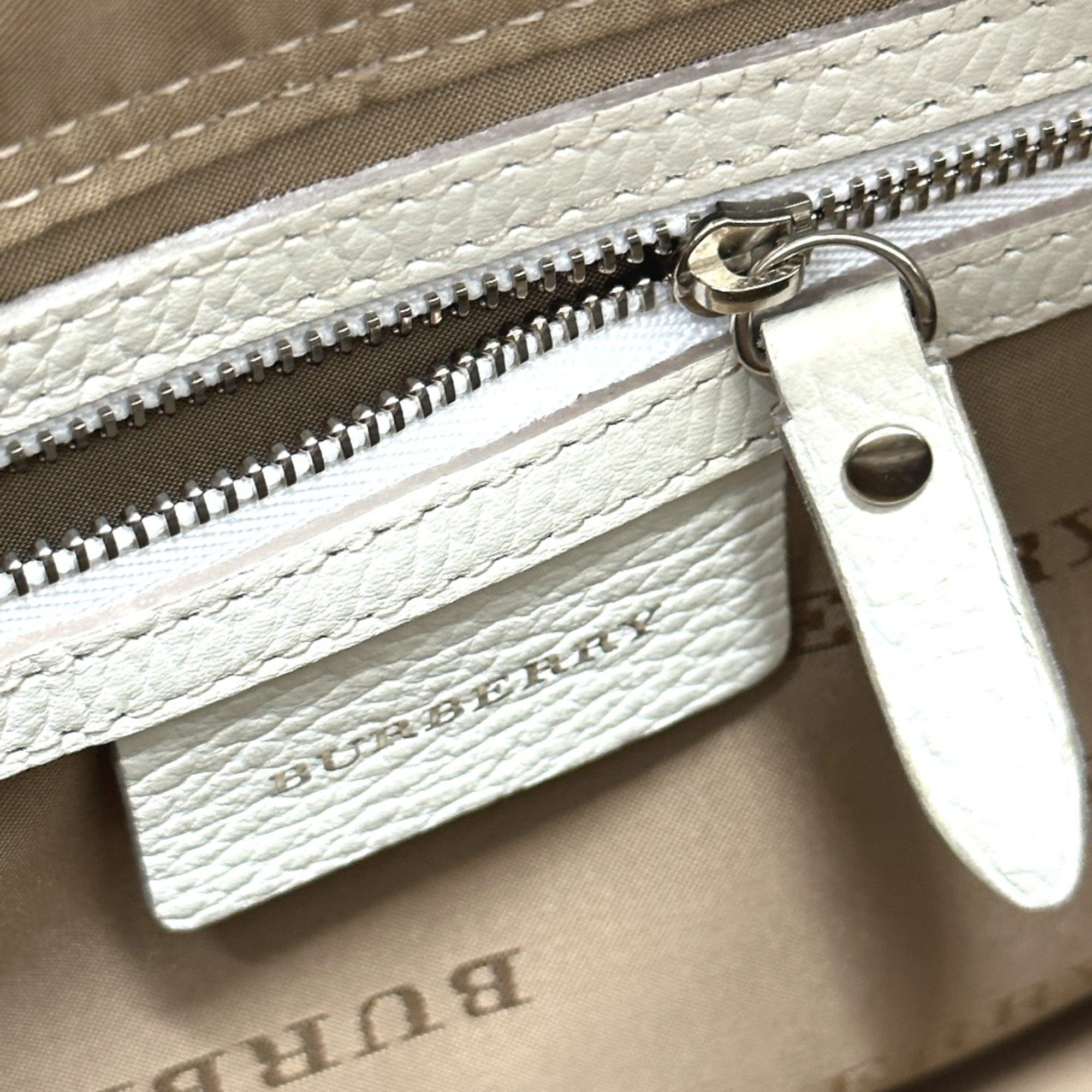 Burberry check Bag Hand Bag Beige