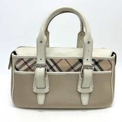 Burberry check Bag Hand Bag Beige