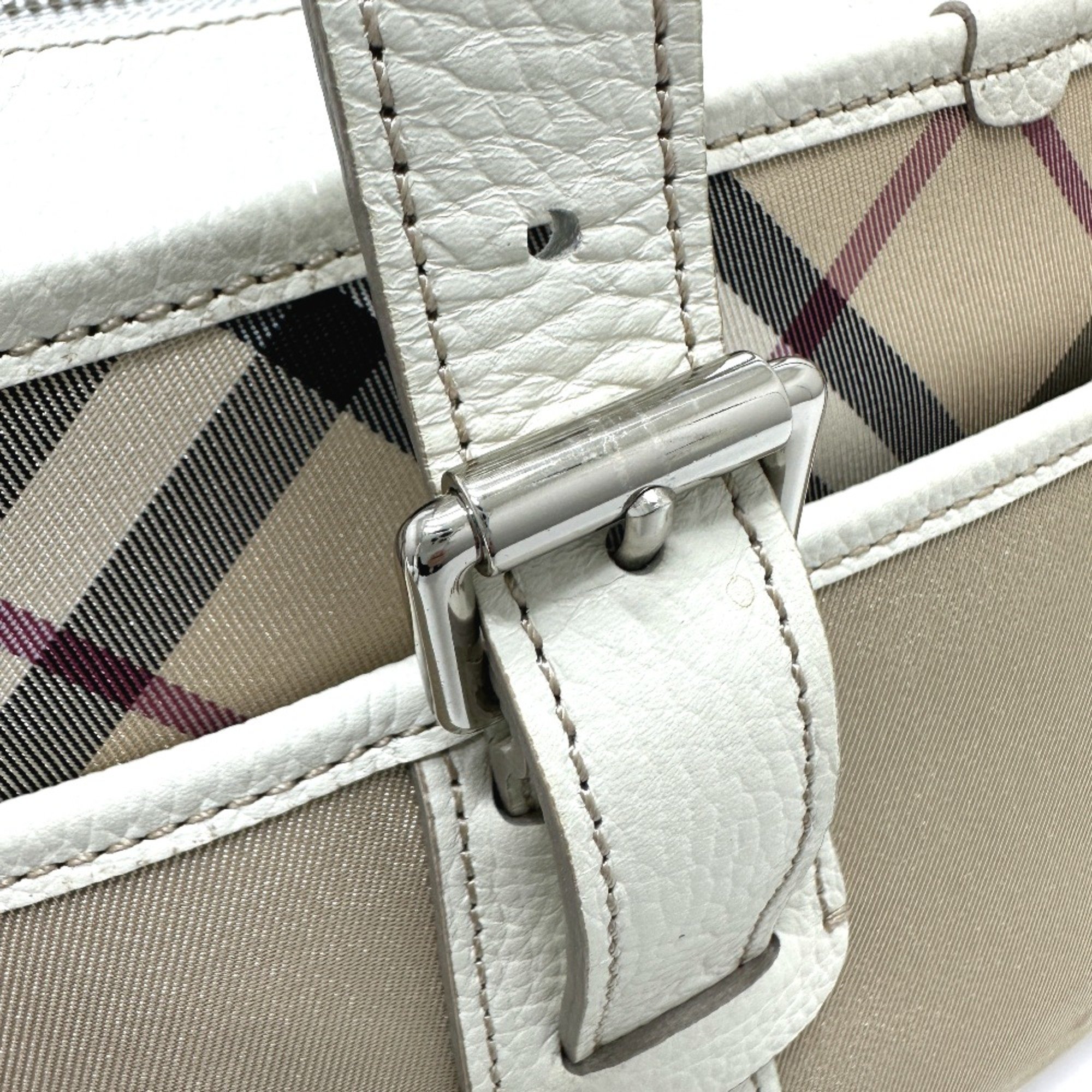 Burberry check Bag Hand Bag Beige