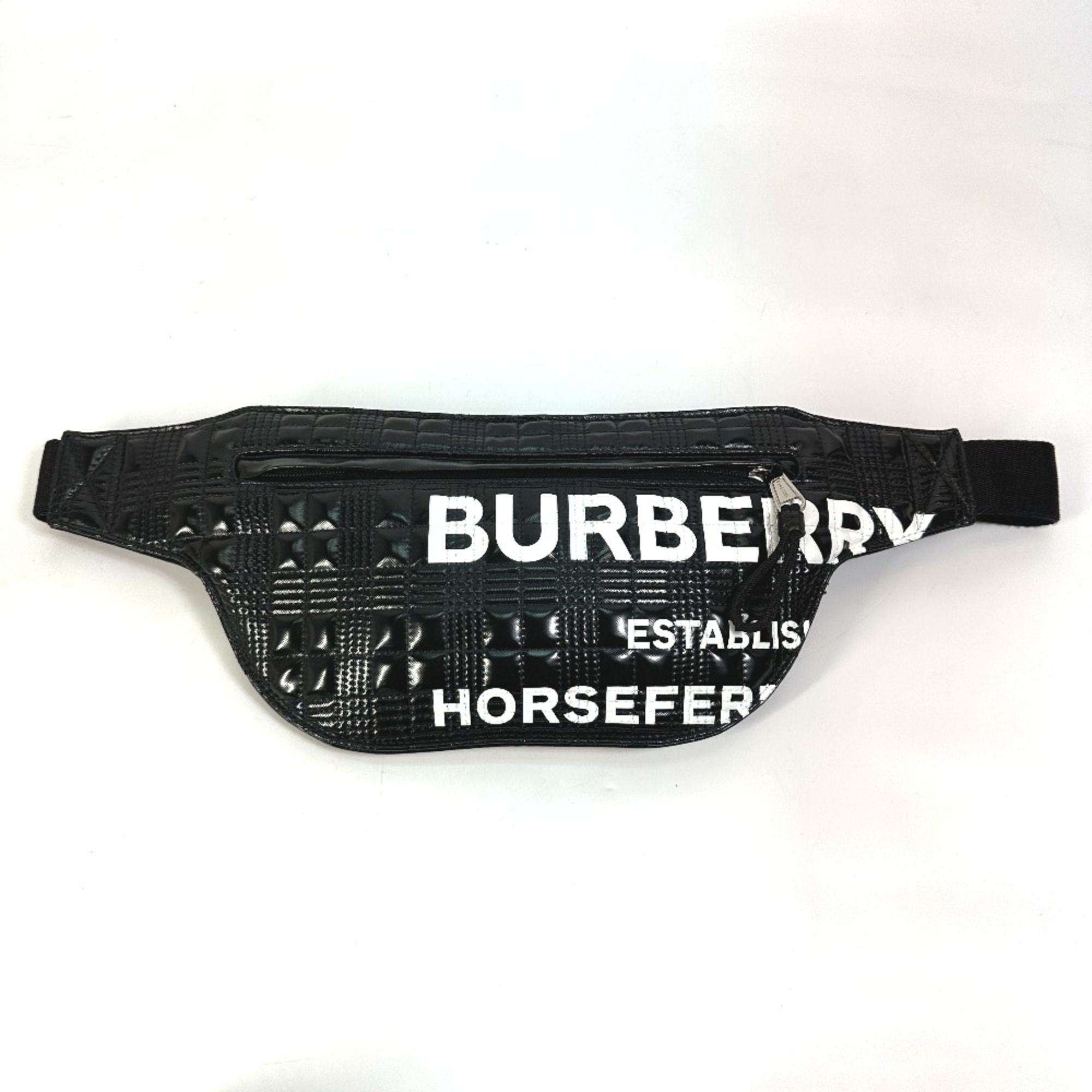 Burberry 8028160 logo Waist Pouch Cross body bag Black White