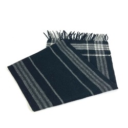 Burberry Check pattern fringe Scarf Black