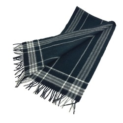 Burberry Check pattern fringe Scarf Black