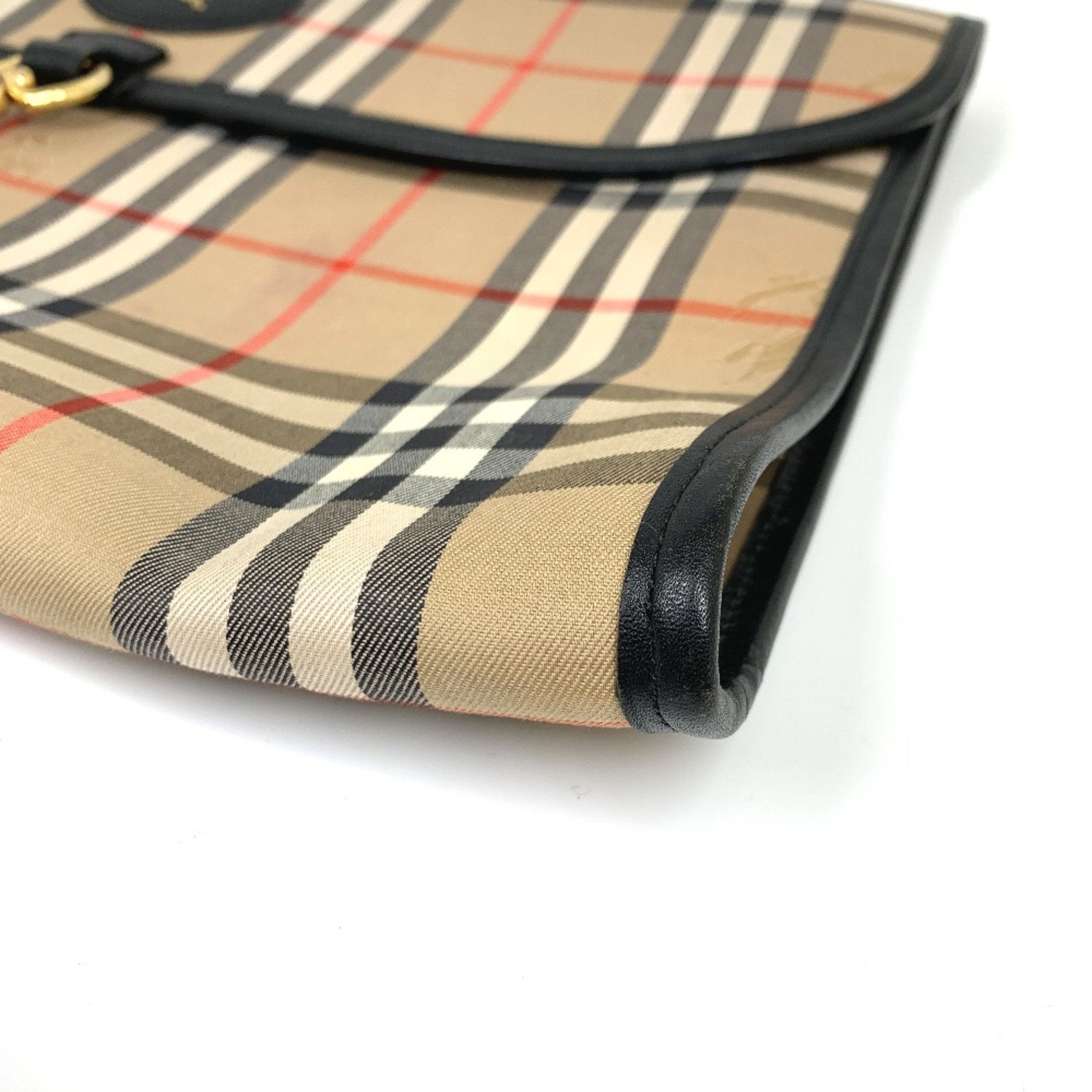 Burberry Check bag pouch Clutch bag Beige