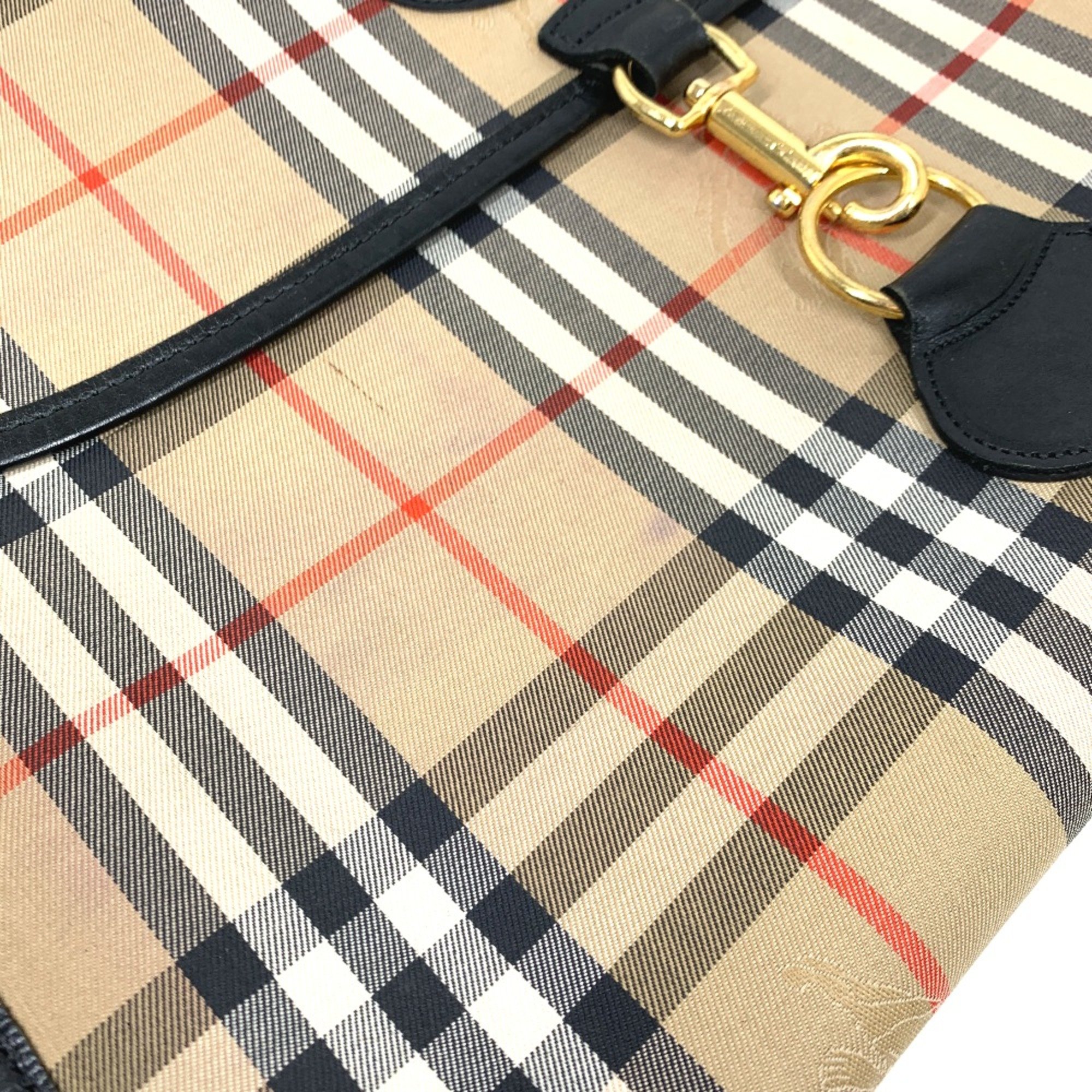 Burberry Check bag pouch Clutch bag Beige