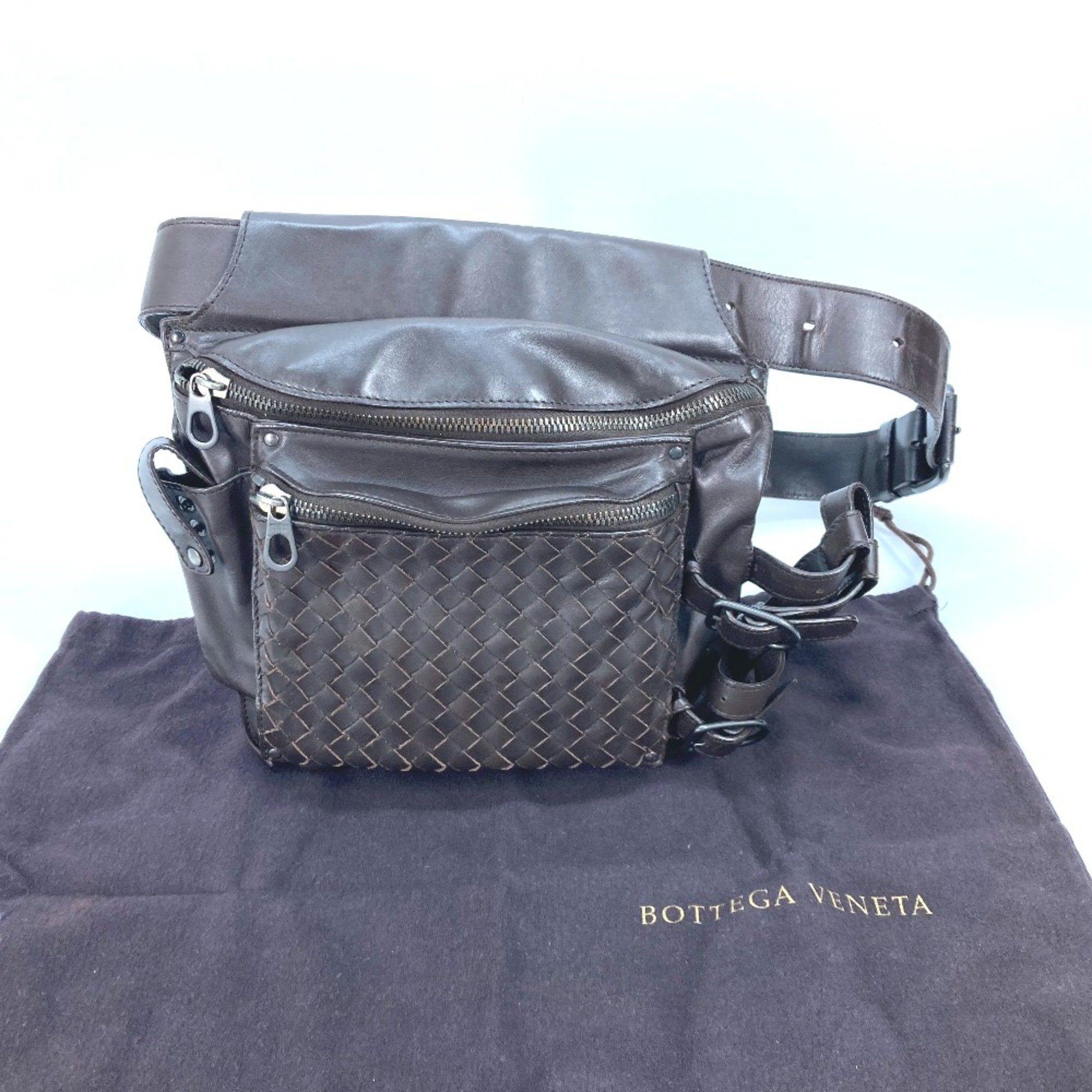 BOTTEGA VENETA Belt bag Belt Bag Shoulder Bag Waist Pouch Cross body bag Dark brown