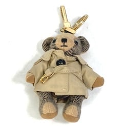 Burberry teddy bear bear animal check Key Holder Bag Charm Beige