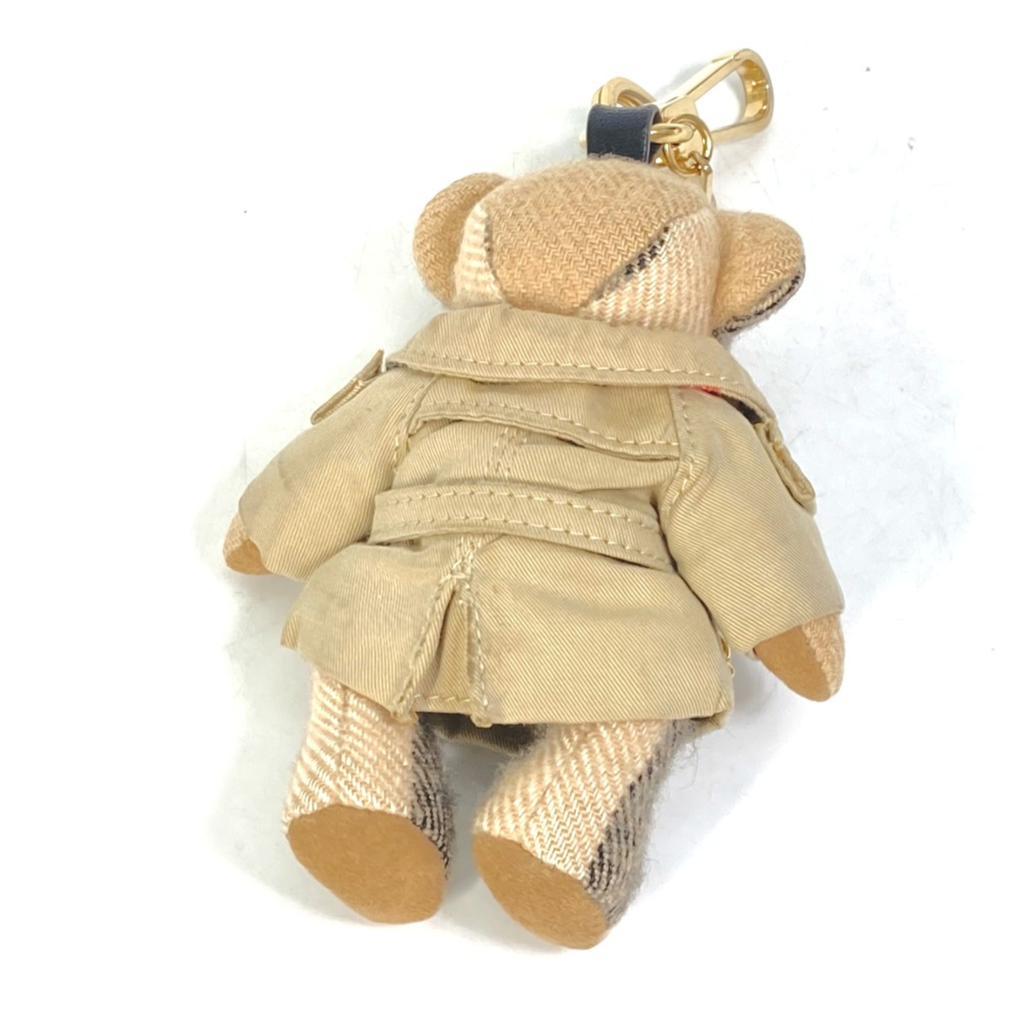 Burberry teddy bear bear animal check Key Holder Bag Charm Beige