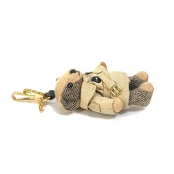 Burberry teddy bear bear animal check Key Holder Bag Charm Beige