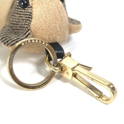 Burberry teddy bear bear animal check Key Holder Bag Charm Beige