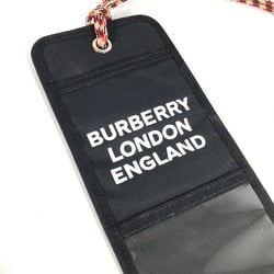 Burberry Pass case Card holder pouch with neck strap Card Case Black