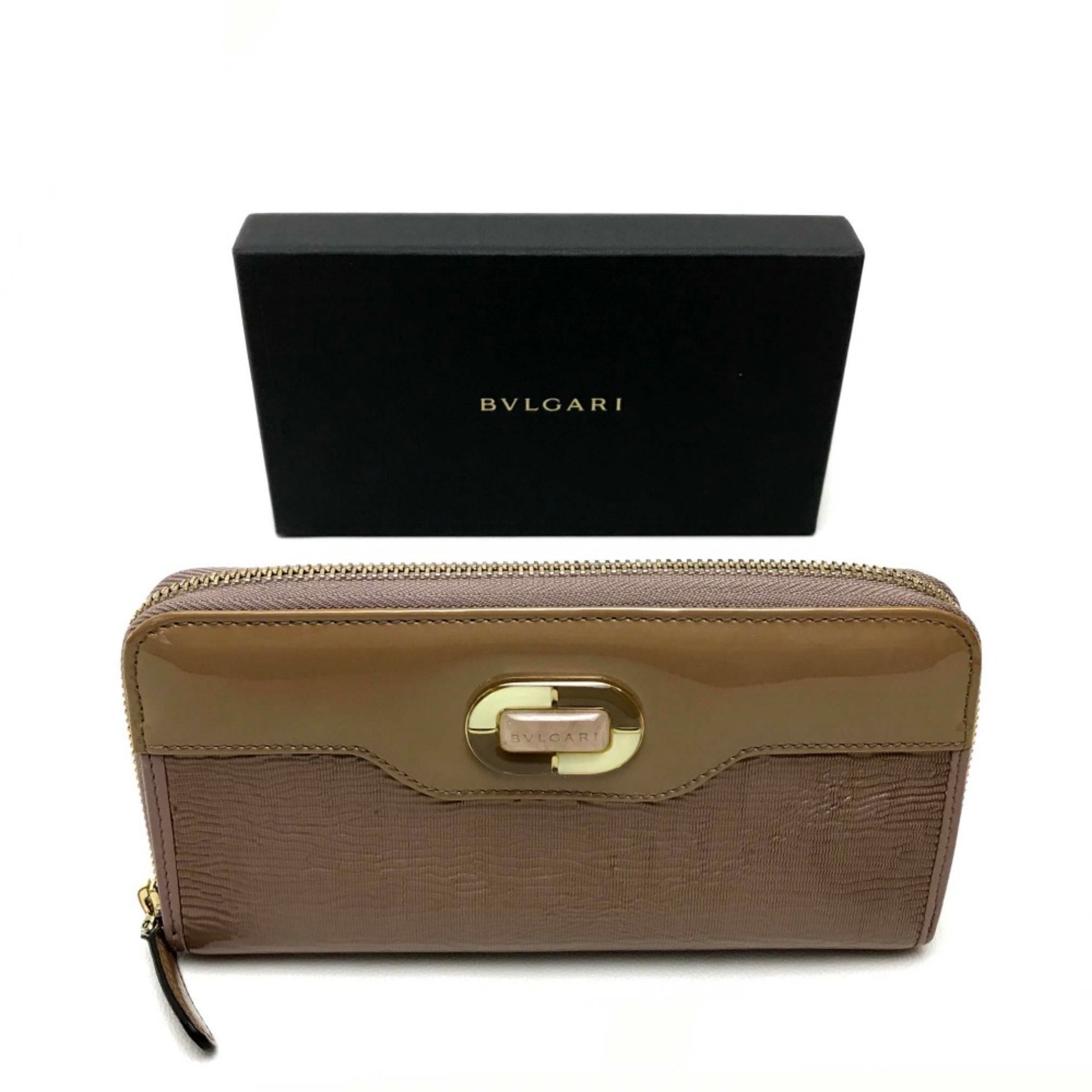 Bulgari 34850 Isabella-Rossellini Zip Around Long Wallet Long Wallet CLAY Beige