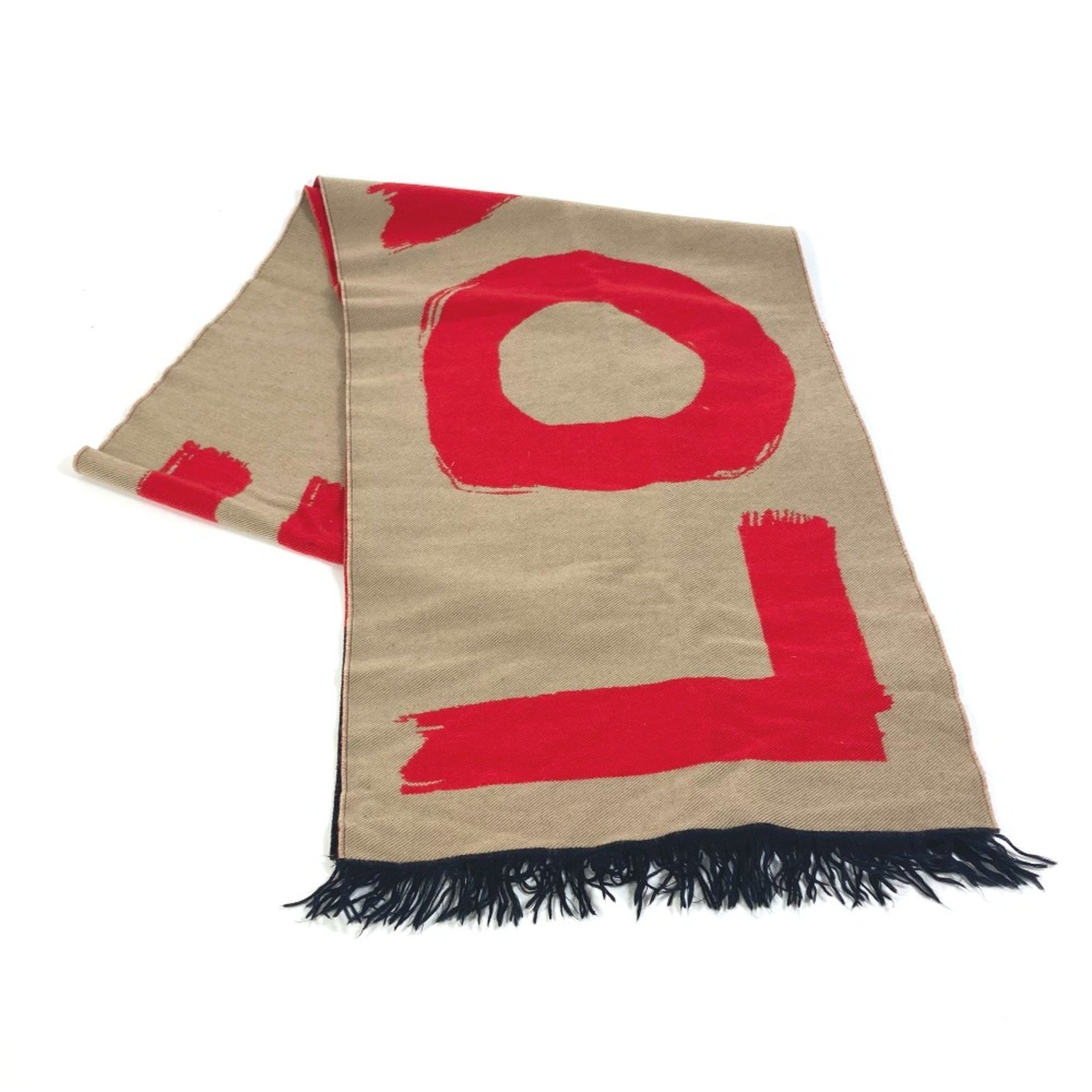 Burberry 8037534 fringe LOVE Scarf Brown Red